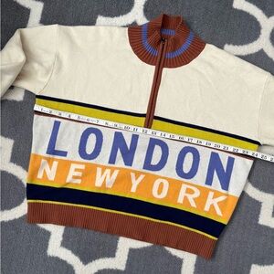 MAEVE Colorful cozy London New York Half-Zip Sweater like new Women’s small